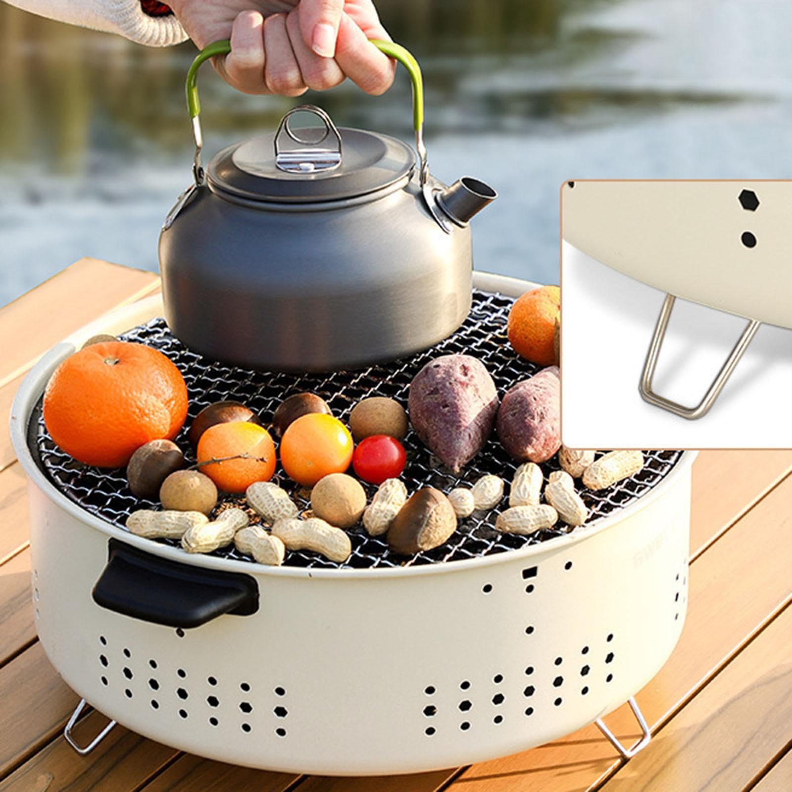 B Baosity Parrilla de Carbón, Estufa de Mesa con Rejilla para Parrilla, Fogata, Calefacción para Barbacoa