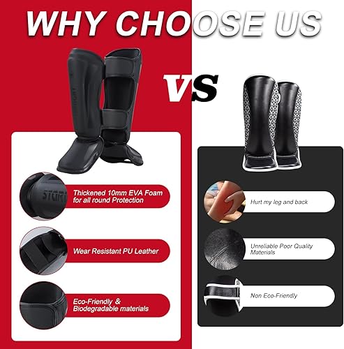 Miniatura 2 de Valchiria Espinilleras Kickboxing Muay Thai,MMA artes marciales patadas equipo de entrenamiento de sparring,Boxeo Taekwondo Ideal Padding Low Sweat