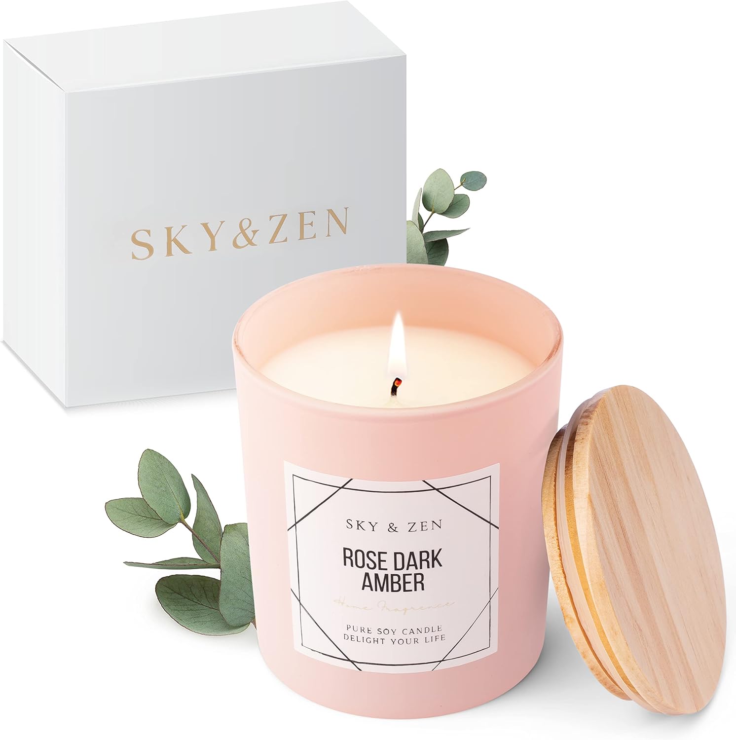 Amazon.de SKY & ZEN Duftkerze im Glas mit Deckel, Kerze mit