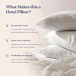 FluffCo Basics Down Alternative Bed Pillows - Cooling Cotton Shell with Supportive Gel-Fiber Fill - Pillows for Side, Back, and Stomach Sleepers - Made in USA - Standard/Queen Size, Set of 2