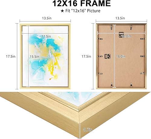 Vista 18 de GULETHUN Marco de fotos de 24 x 36 pulgadas, marco para póster blanco, decoración del hogar, marcos naturales de galería, formato horizontal