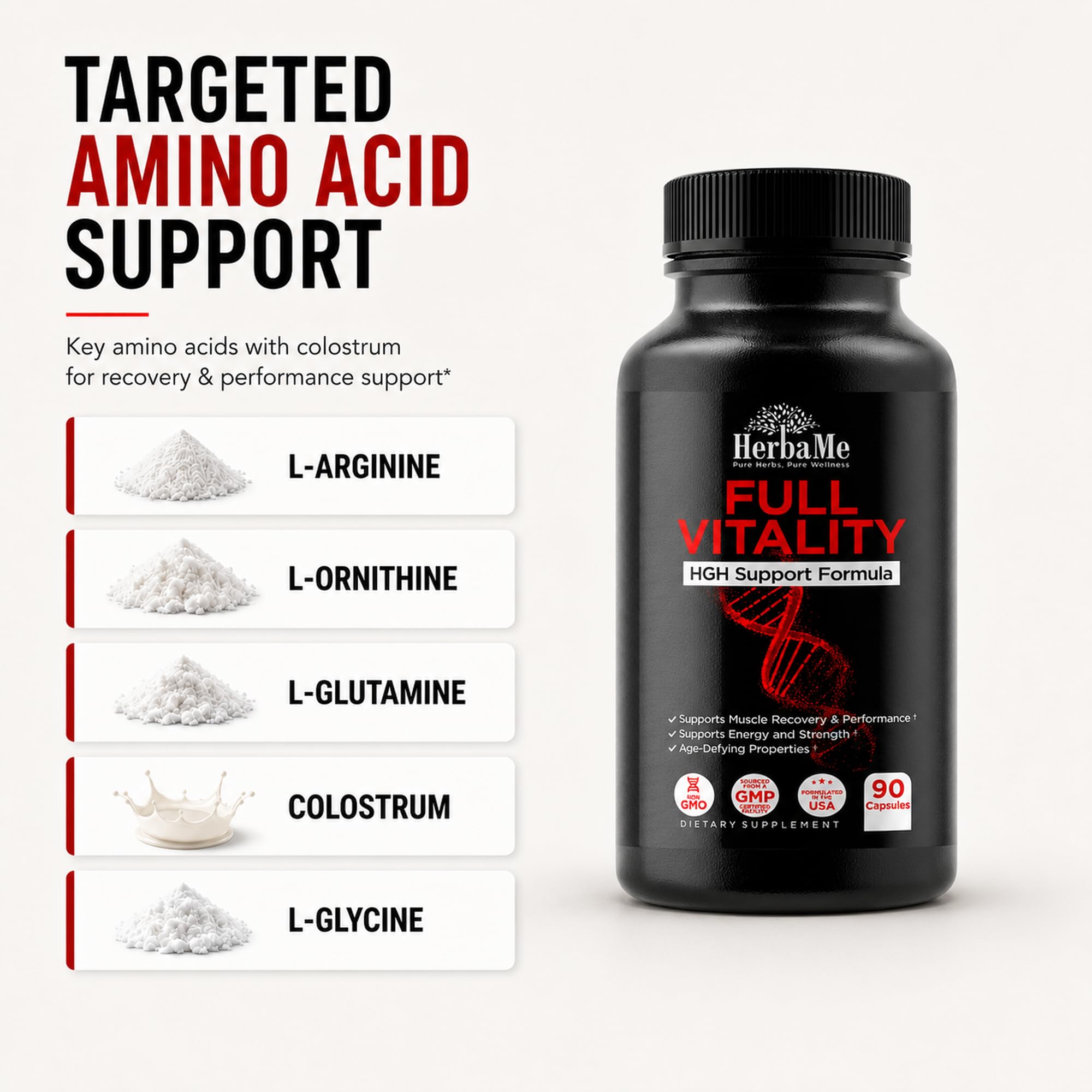 HerbaMe HGH Support Human Growth Hormone & Muscle Recovery, 90 Capsules — Amazon image 4