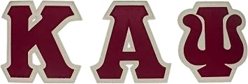 Kappa Alpha/ Psi Satin Tackle Twill Letters Iron-On Patch Set [Crimson Red - 4" T] - ID#62619