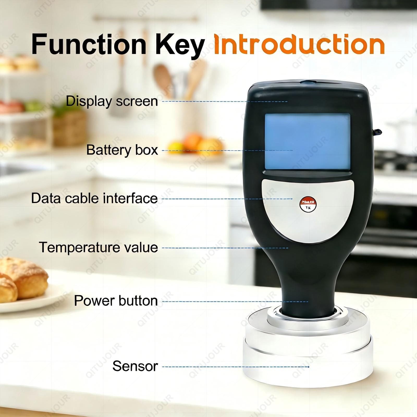 Misuratore di attività dell'acqua per test alimentari, tester portatile di sicurezza per frutta e verdura, display a LED, gamma 0-1,0 aw, risoluzione 0,01 aw, strumento di misurazione accurato