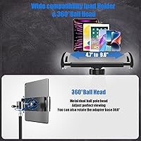 Vista 2 de Soporte de Micrófono Kereal Soporte de Micrófono de Piso Boom con Cabeza de Bola de 360° Soporte para Tableta, Dos Clips para Micrófono para Cantar