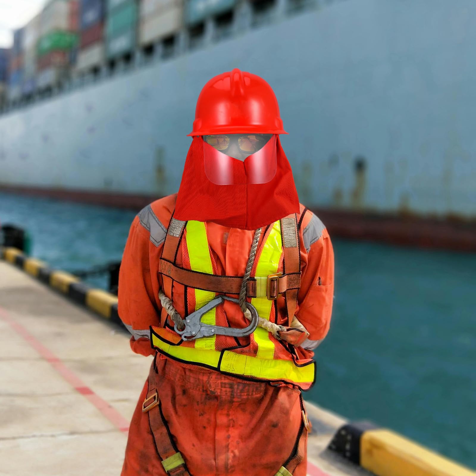 Firefighter Hard Hat Casco Antinfortunistica in ABS Stampato a Iniezione, Rosso, per Vigili del Fuoco e Lavori di Spegnimento