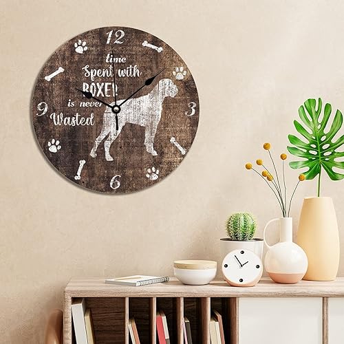 Miniatura 4 de Boxer Lovers - Reloj de pared colgante que pasa con perros nunca se desperdicia, reloj de PVC, funciona con pilas, relojes silenciosos para pared,