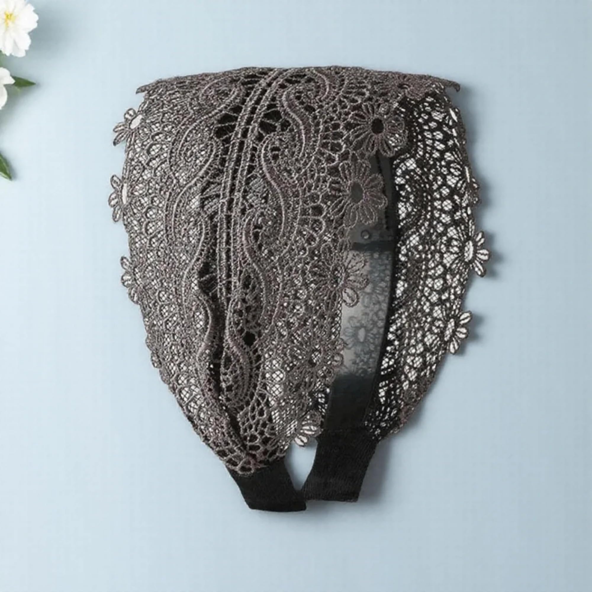 Lace Flower Headband, Cloth Hair Band with Wave Pattern and Side Accent for Everyday Outfits and Party Styling