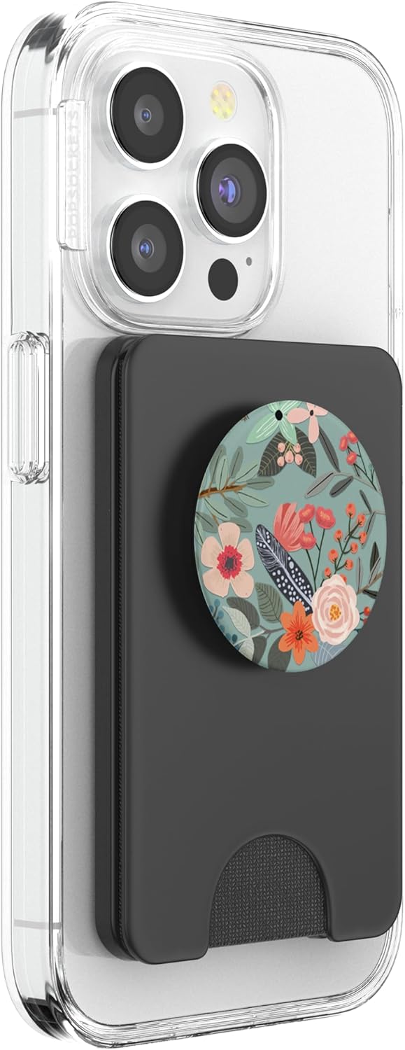 Cute Colorful Garden Botanical Floral Pattern PopSockets PopWallet for MagSafe