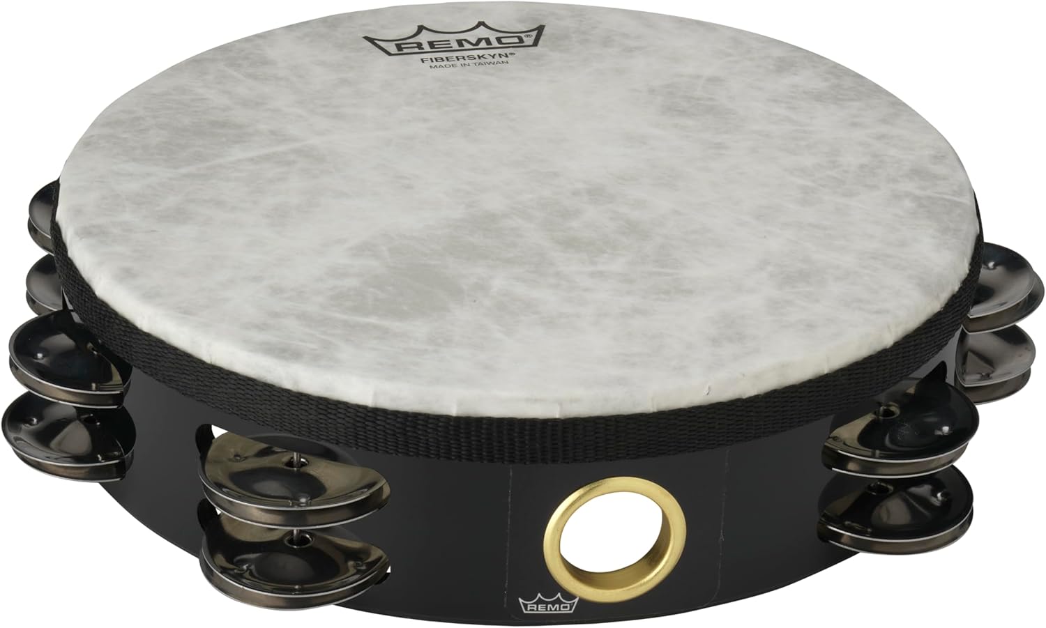 Remo Fiberskyn Tambourine - Quadura Black, 8"