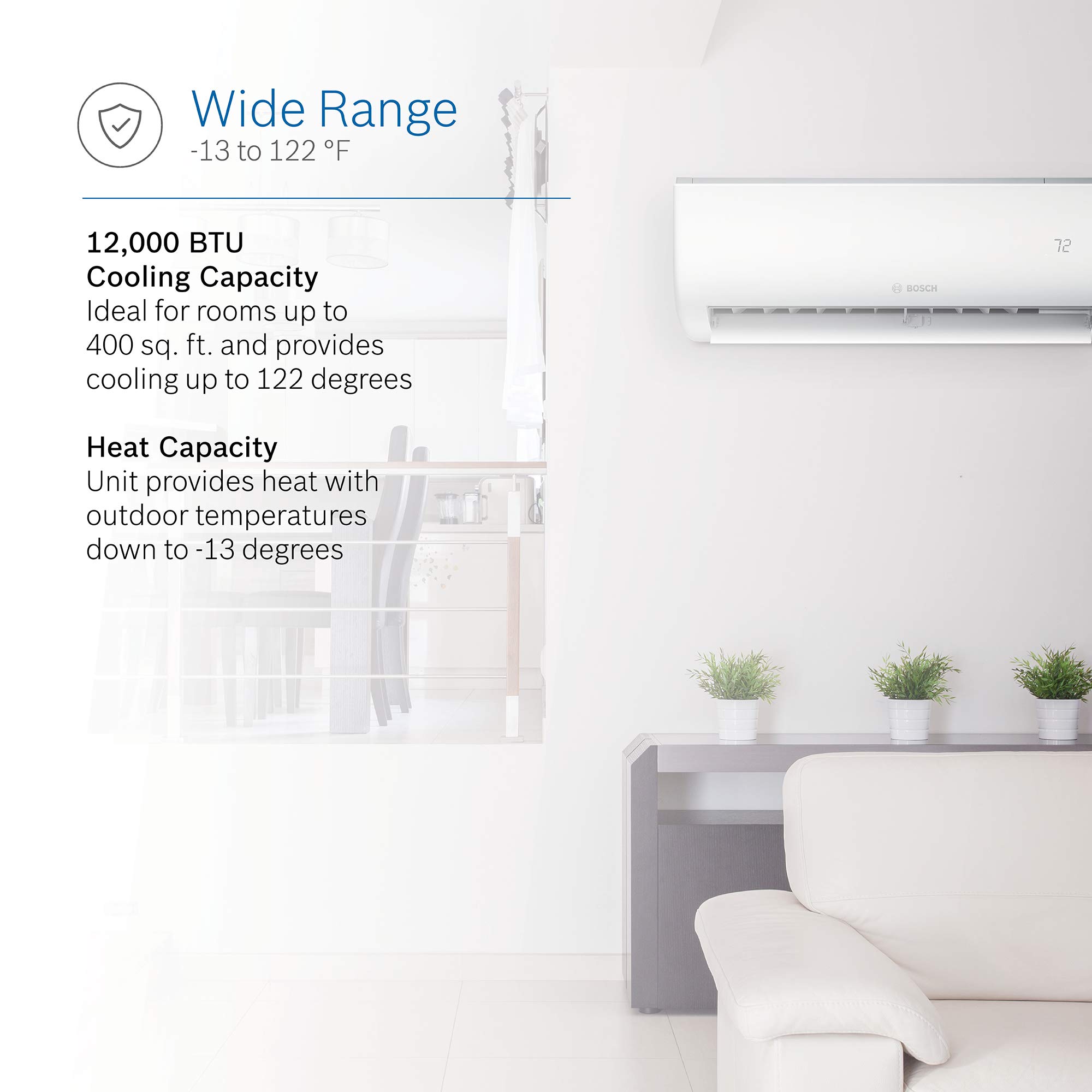 Bosch Climate 12,000 Btu Heating/Cooling 230V High Efficiency Ultra