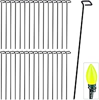 Bylion 30 Pack 9.8 Inch Metal Christmas Light Stakes for C7 C9 Lights - Durable Outdoor Yard Lawn Stakes for Holiday Displays