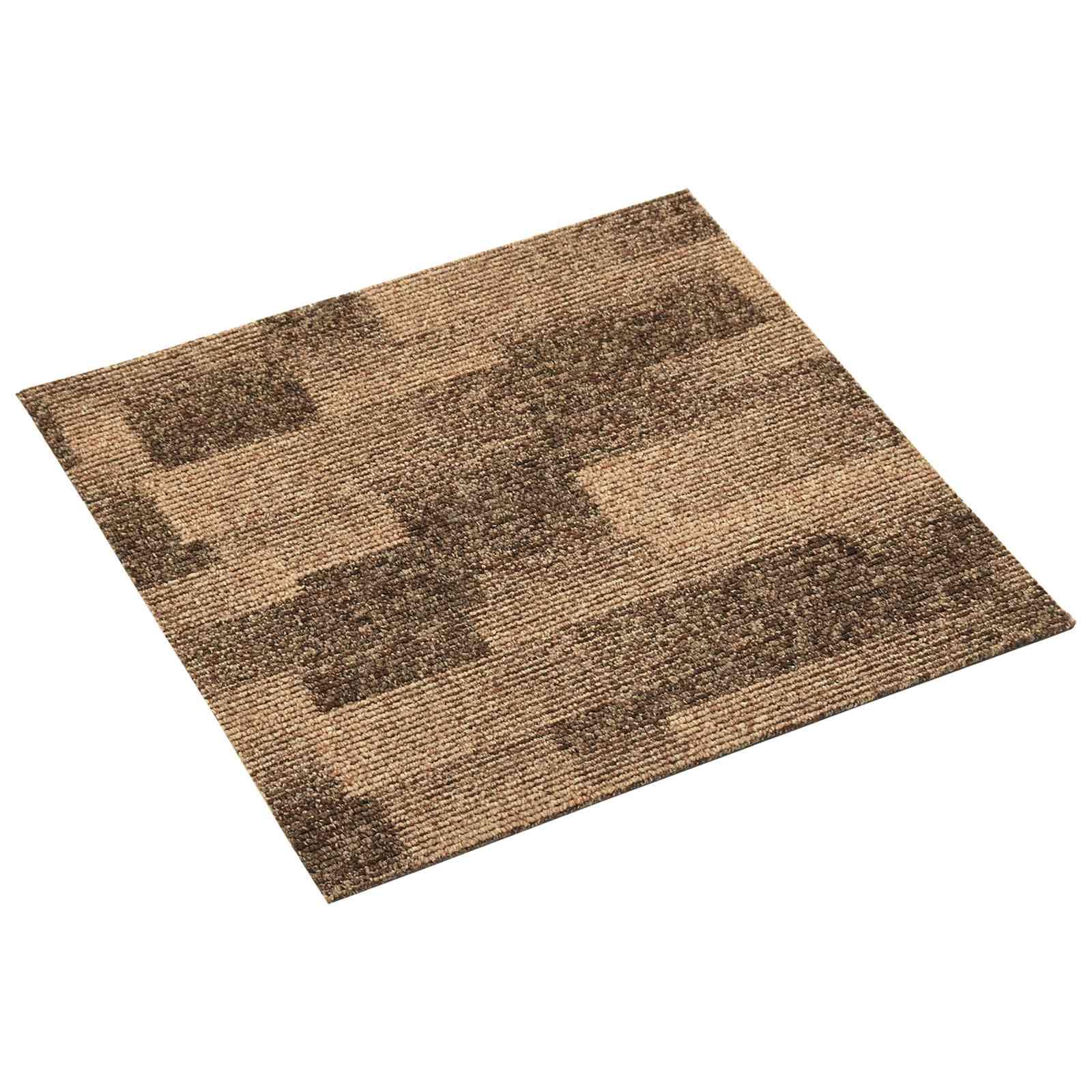Teppichfliesen, 20 Stück, Braun, 50 x 50 cm