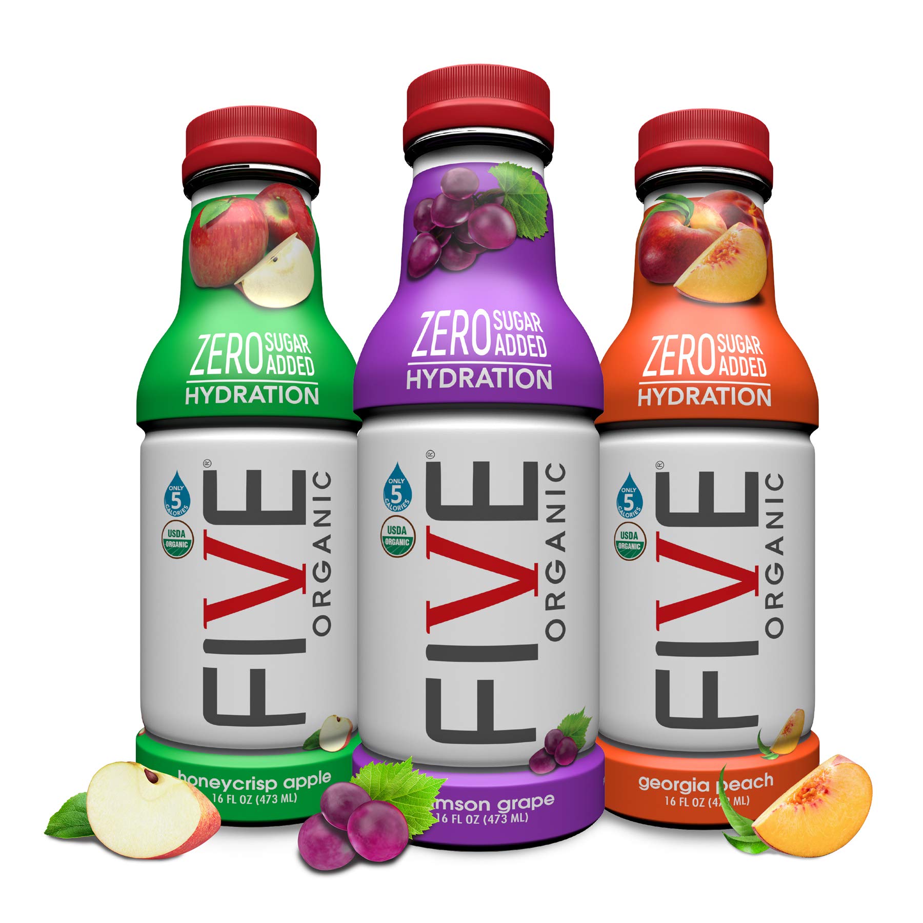 Buy FIVE Flavored Hydration Variety 12pk Electrolyte Waters Crimson