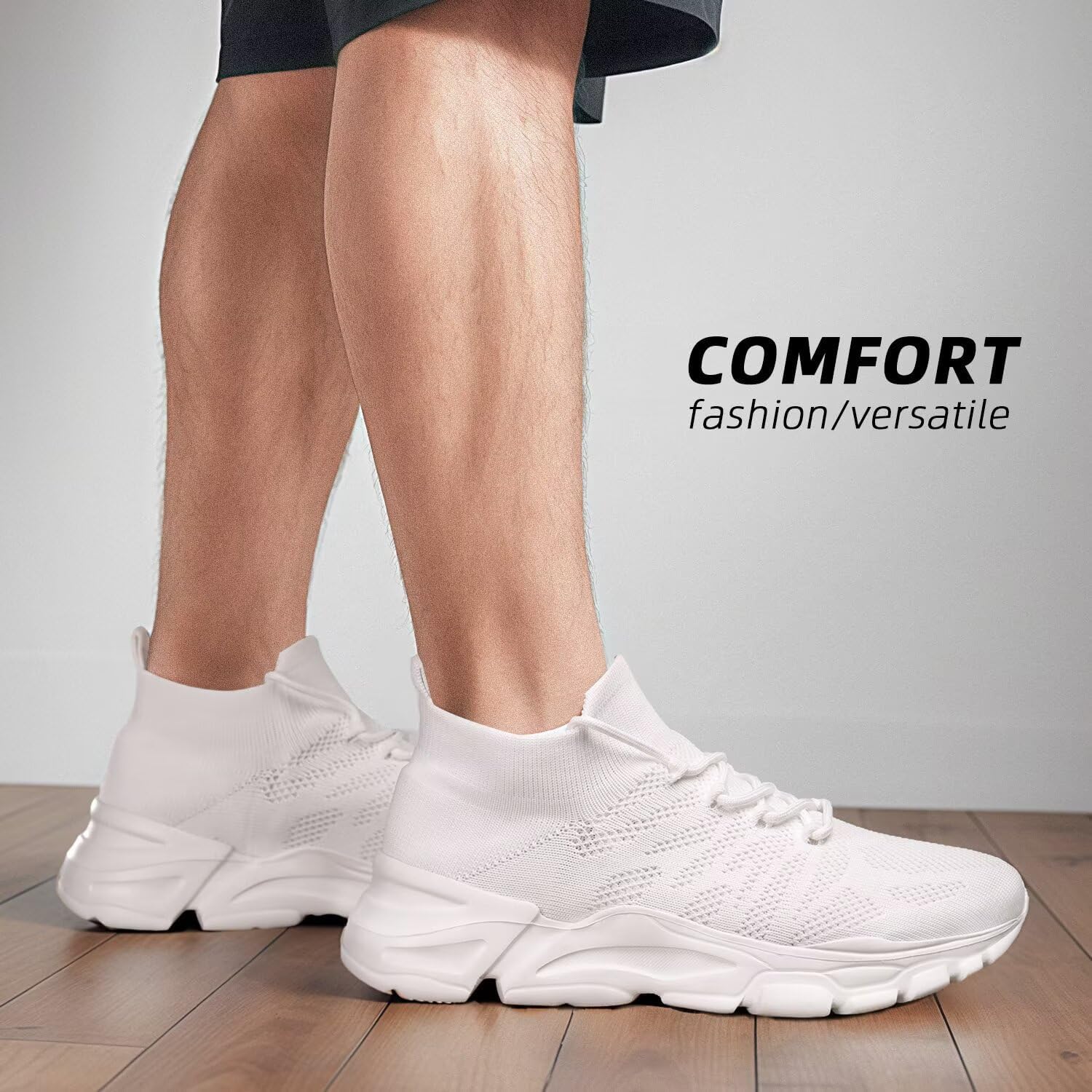 Mens Walking Shoes Running Athletic Sports Sneakers Slip on Mesh Lightweight Breathable Tennis Gym Soft Sole - Image 2