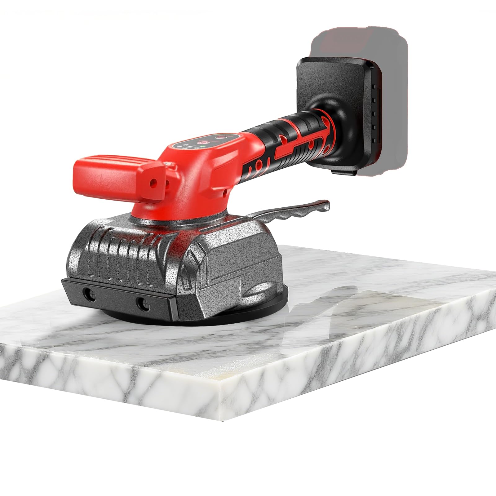 Outil de nivellement des vibrations de carrelage compatible avec batterie Milwaukee, outil d'installation de vibrations de motoculteur sans fil avec jauge de niveau à bulle, ventouse, design de