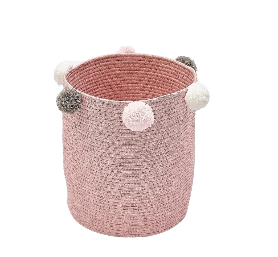 Kosz na Bieliznę Kosz Na Bieliznę Ze Sznurka Bawełnianego Do Kosza Do Przechowywania Ubrań Do Koszy Boho Do Sypialni Kosz na Pranie Pojemnik na Pranie (Color : A, Size : 32 * 35cm)