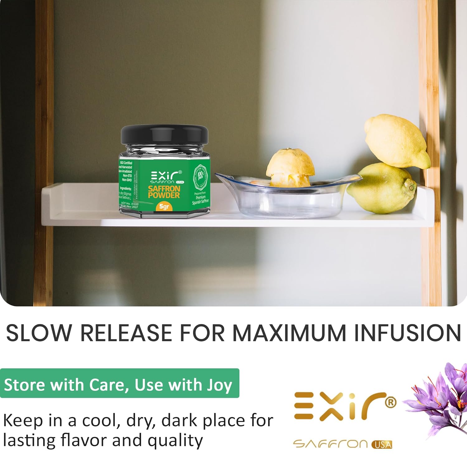 EXIR® Saffron Powdered (5-grams) - Sprinkle Herb and Spice Seasoning