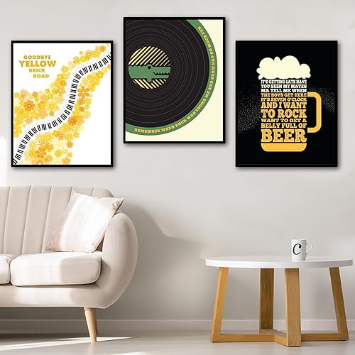 Miniatura 4 de Goodbye Yellow Brick Road - Lyrically Inspired Wall Artwork Classic Rock Music Print