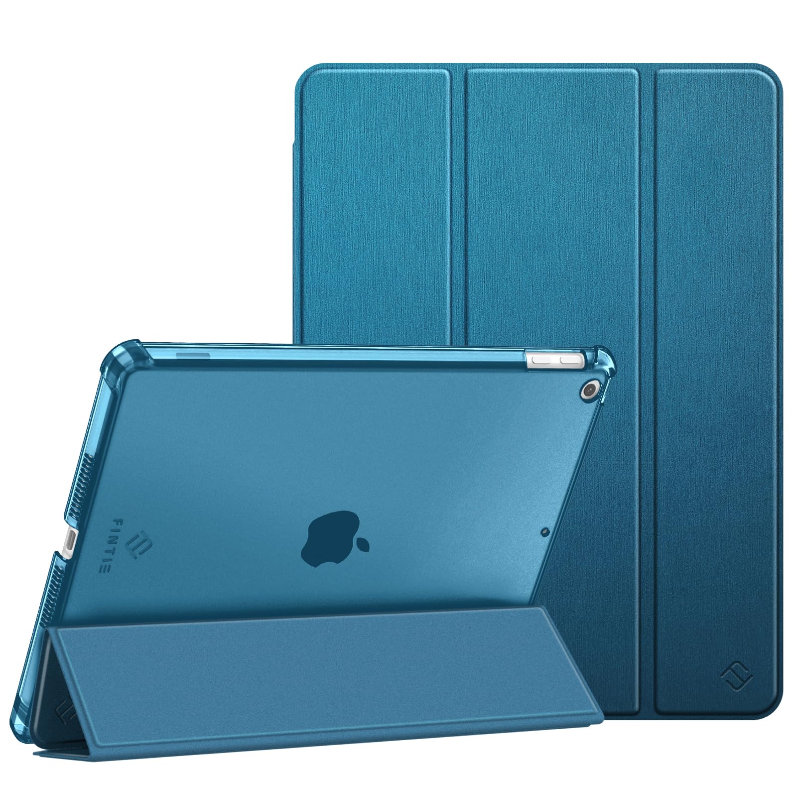Fintie Hülle für iPad 9. Generation 2021/8. Gen 2020/7. Gen 2019 10.2 Zoll mit Stifthalter, ultradünne leichte Schutzhülle mit transparenter Rückseite und Auto Schlaf/Wach Funktion, Blaugrün