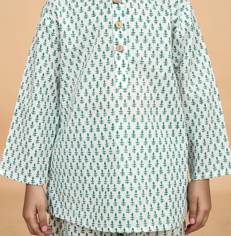 Image of Boys Cotton Night Suit | Jaipur Handblock Print Pajama Set for Kids | Boys Sleepwear | Kids Pajama Set | Baby & Toddler Sleep Suit | Combo Pack of 2