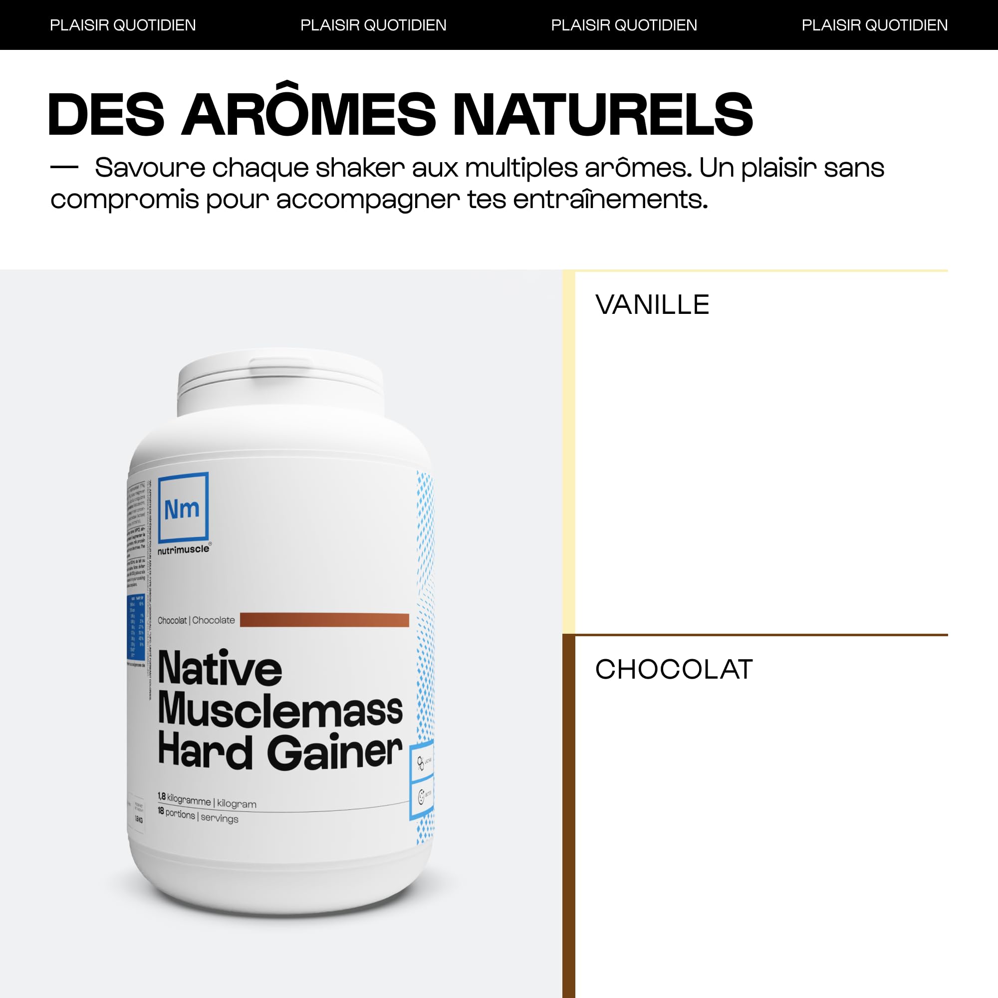 Musclemasse - Hard Gainer | Whey protéine - Maltodextrine - Dextroxe | Prise de masse & Musculation | Nutrimuscle | 1.8 Kg Chocolat