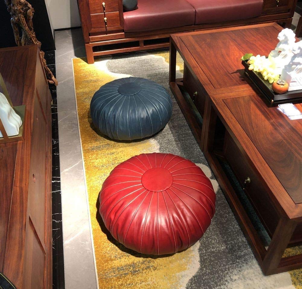 Amazon｜フットスツールレザーオットマンプーフ、本物の牛革レザー