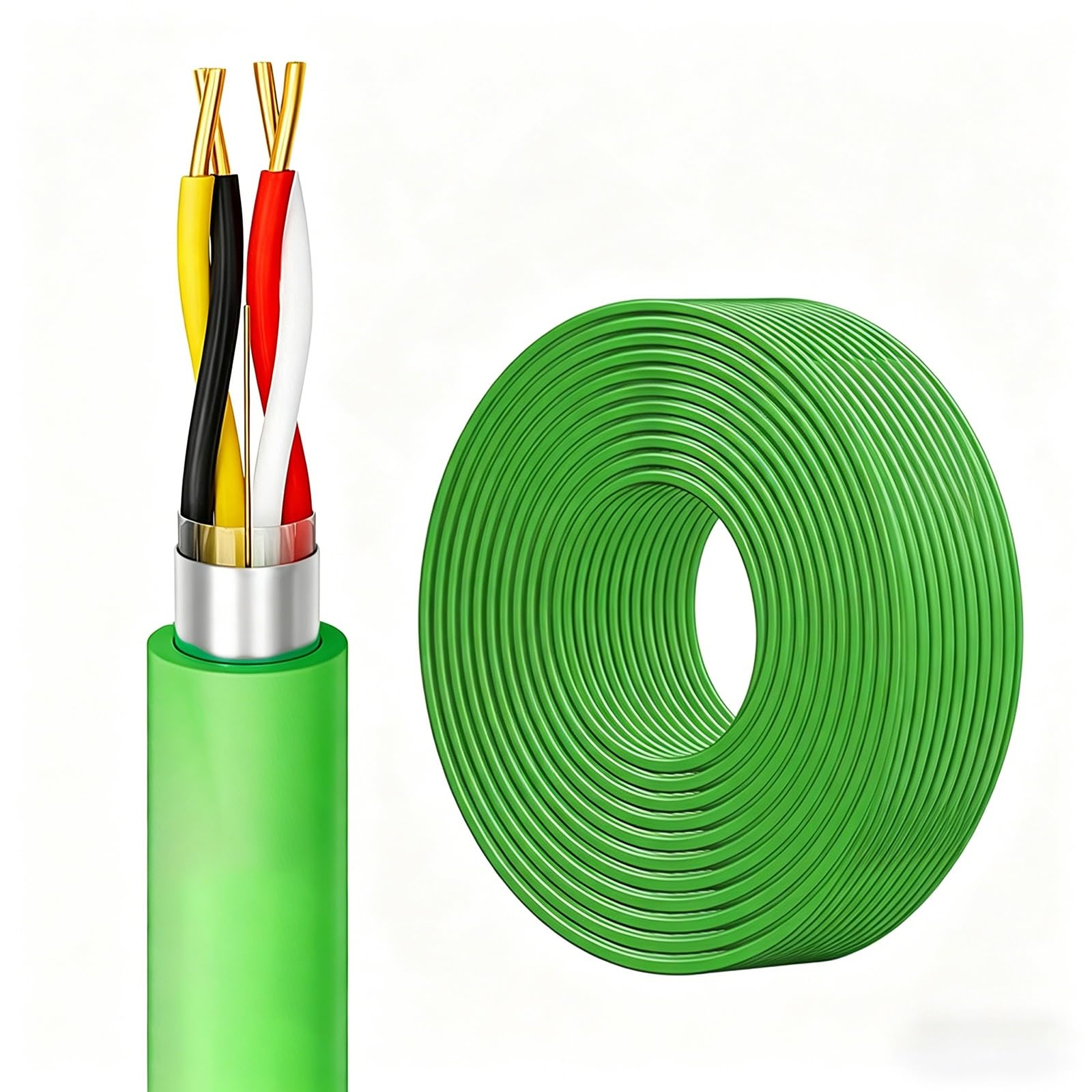 Cable BUS 0.8mm² cable EIB blindado de 4 hilos para automatización de hogares y edificios de PVC 8