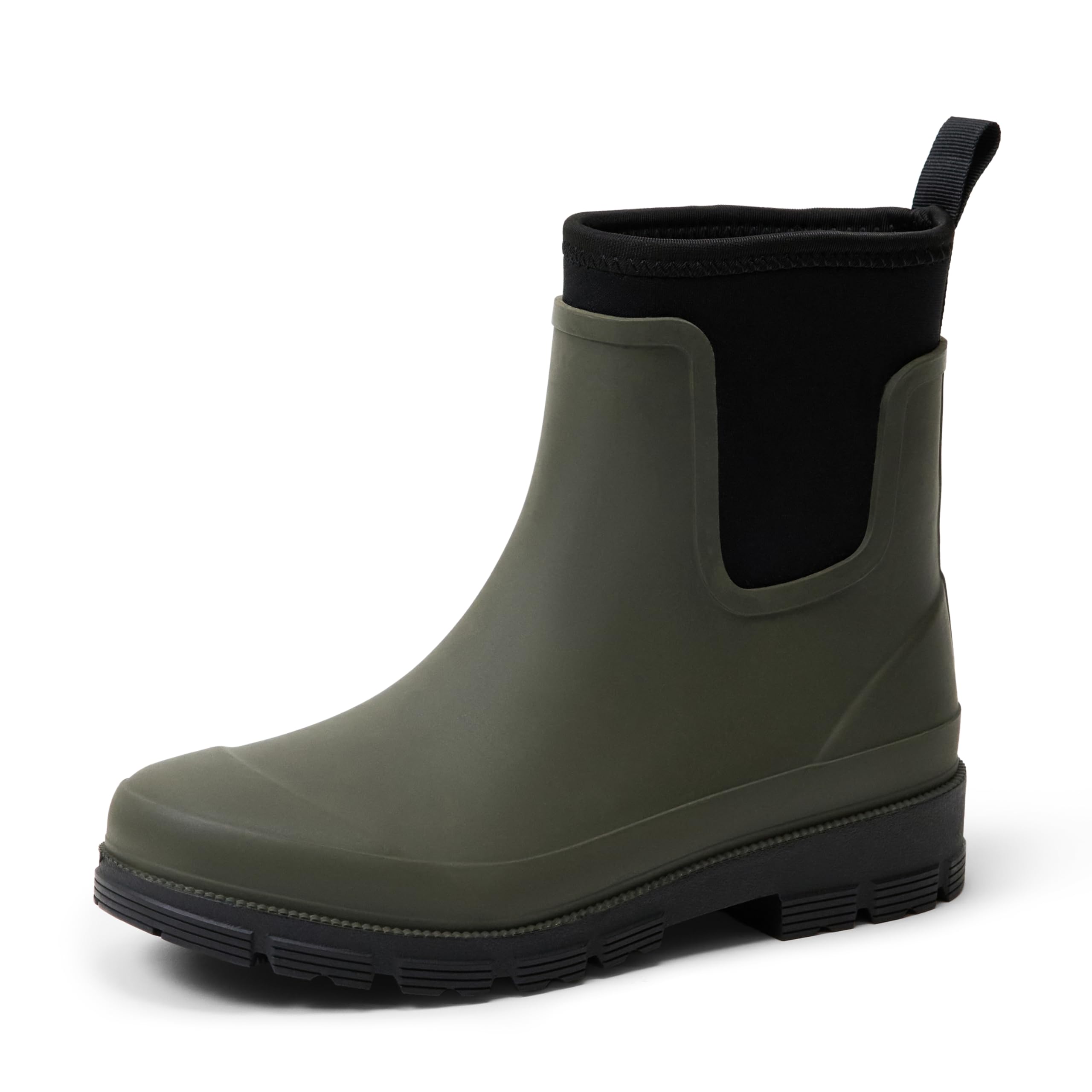 Amazon Essentials Women's Waterproof Chelsea Ankle Rain Boots, Olive, 7 UK