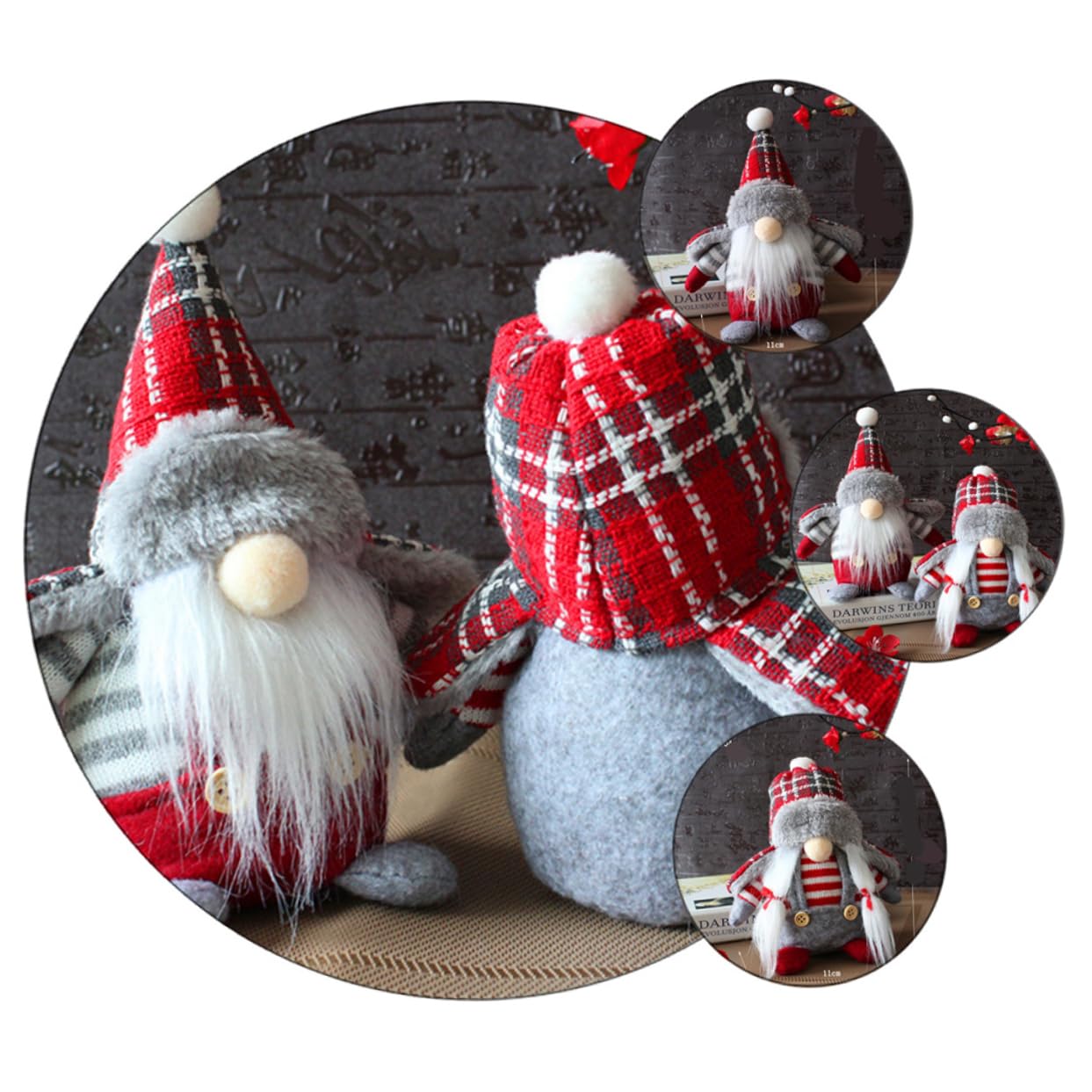 ABOOFAN 4pièces Gnomes De Noël Décoration Scandinave sans Visage pour Maison Et Fêtes Ambiance Chaleureuse Chaque GNOME Unique pour Vos Événements Et Décorations Intérieures