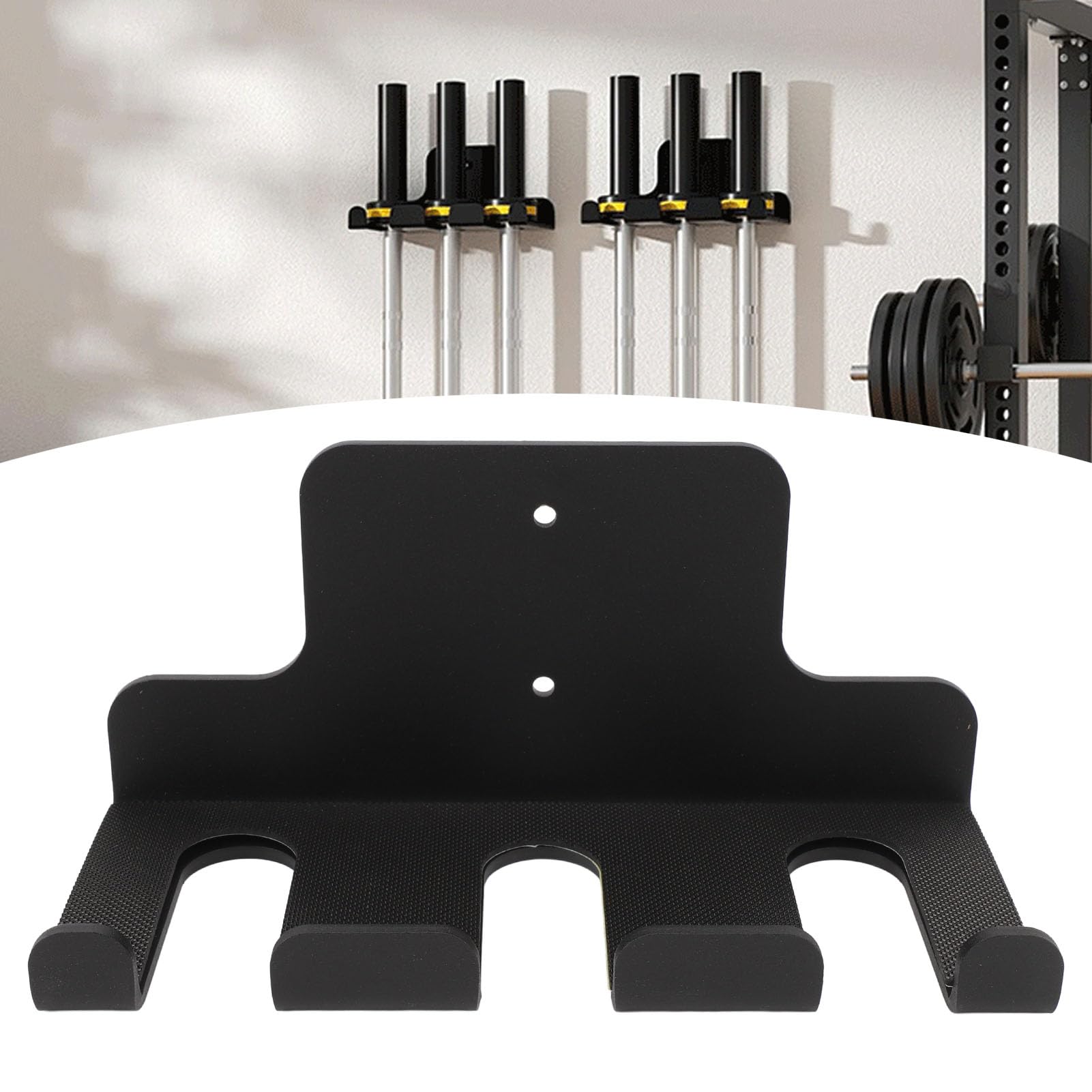Supporto da parete per bilanciere, portabici da parete per barra da palestra per garage, portabilanciere verticale in acciaio al carbonio per accessori da palestra per il f