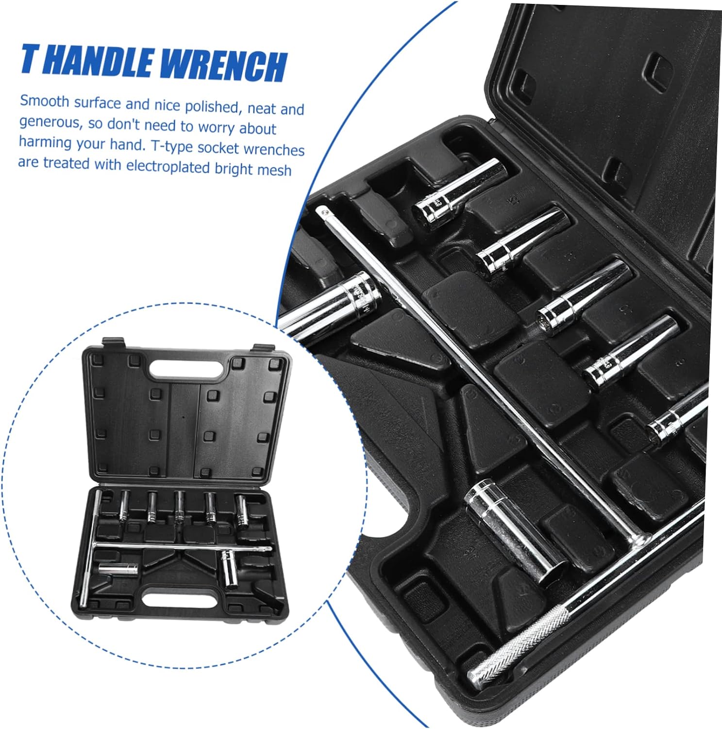 NUOBESTY 1set Type Socket Wrench Set Chromium-vanadium Metric Ratchet Tool for Home Repairs and Mechanics Design for Tough Fasteners and Bolts