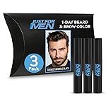 Just for Men 1-Day Beard & Brow Color, Temporary Color for Beard and Eyebrows, For a Fuller, Well-Defined Look, Up to 30 Applications, Darkest Brown/Black, Ships in Eco-Friendly Packaging (Pack of 3)