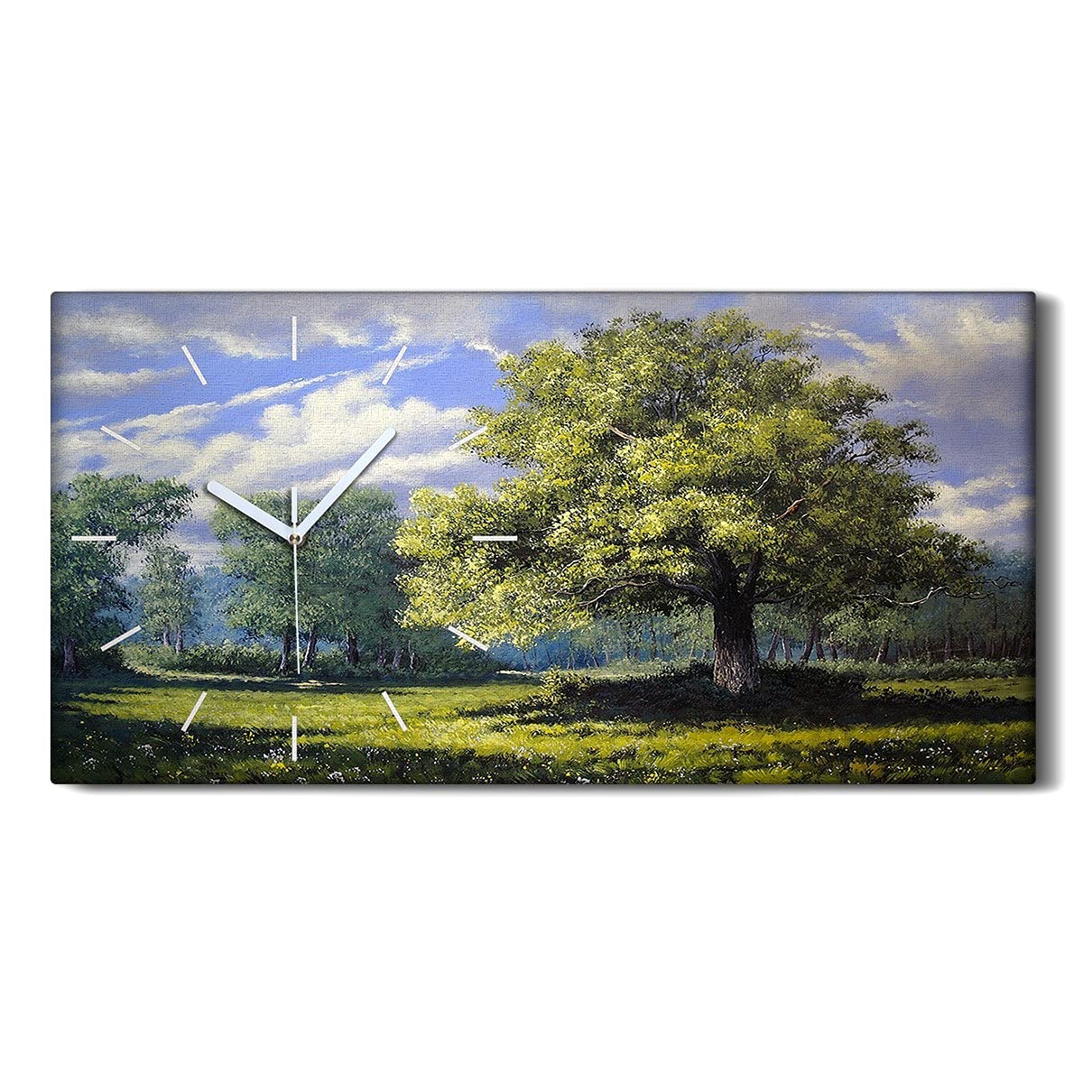 Horloge sur toile art moderne arbres paysagers de salon design raffiné 60x30