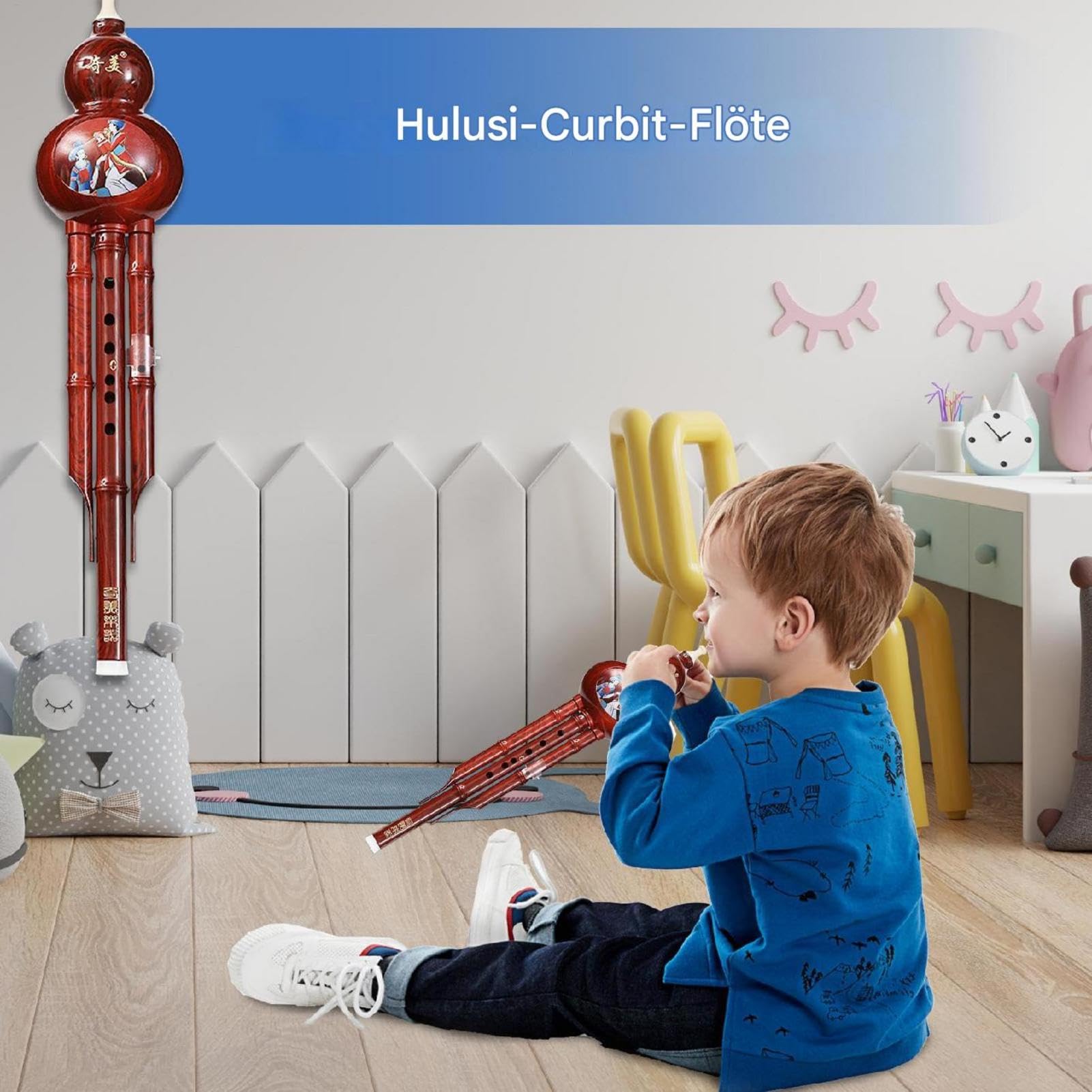 Flauto di, strumento etnico, Hulusi fatto a mano cinese - Flauto di etnico per bambini - Strumento educativo musicale con suono caldo e morbido per appassionati, bambini, professi