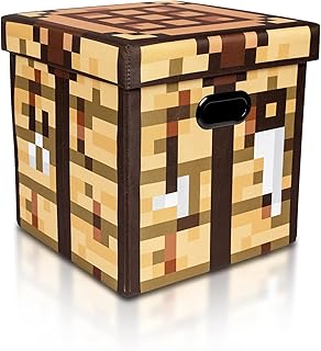 Minecraft Crafting Table 15-Inch Foldable Storage Bin Chest With Lid | F...