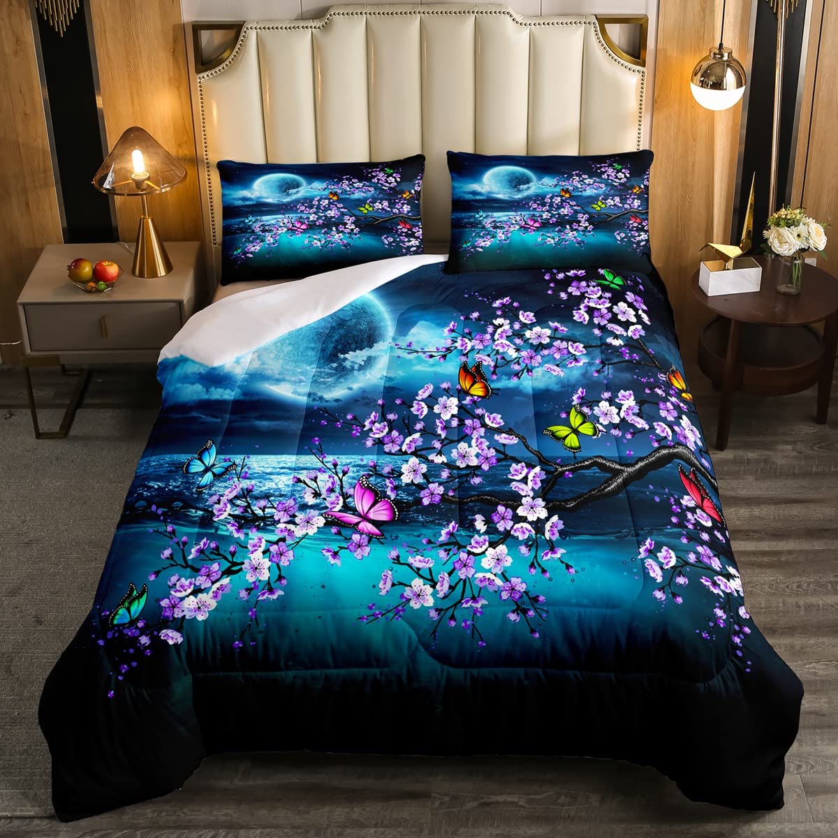 Queen Size Light Weight Microfiber Japanese Cherry Blossom