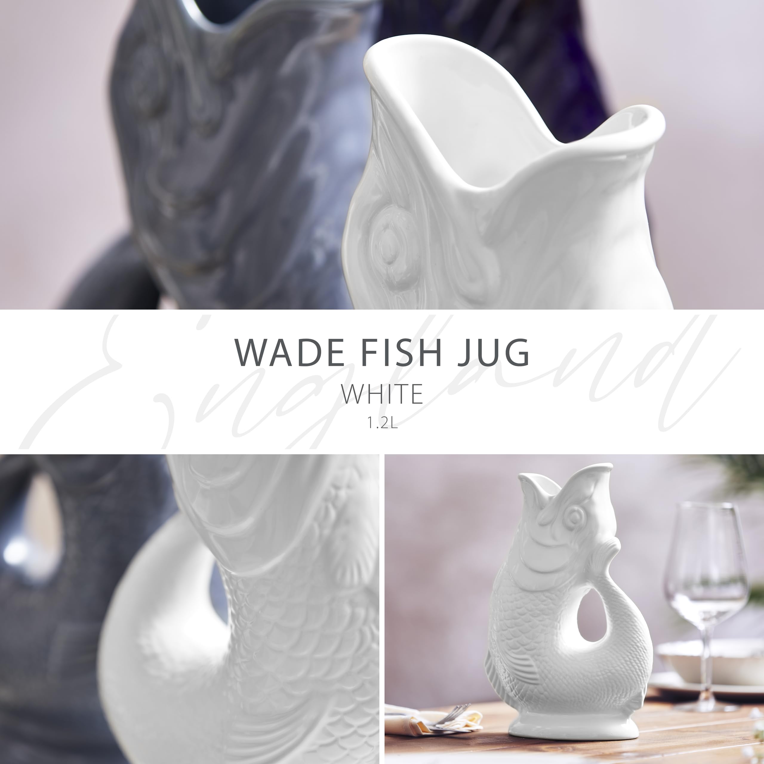 Wade Fish Jug, Handcrafted in Stoke-on-Trent England, Award-Winning Iconic UK Heritage Brand, English Earthenware, 1.2L - Image 2