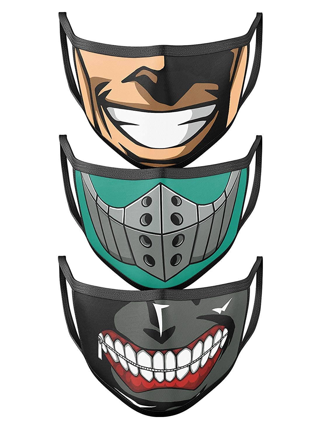 Kaneki Deku All might Anime Mask - Pack of 3
