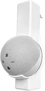 Support Mural En ABS Pour Echo Dot (4e Et 5e Génération) – Blanc – Passe-câble Intégré, Design Compact