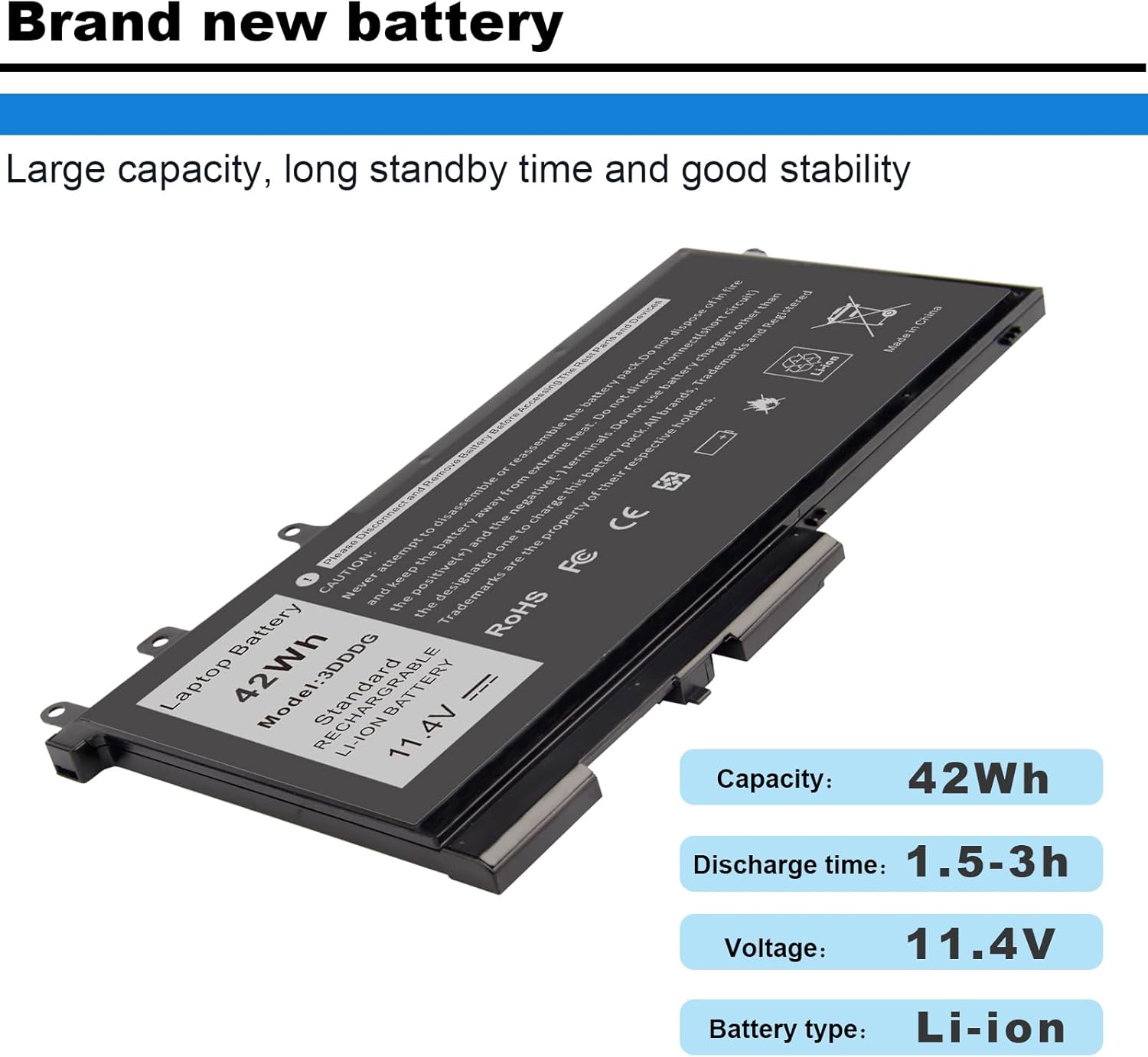 TREE.NB 3DDDG (42Wh) Battery Compatible with Dell Latitude 5280 E5280 5290 5480 E5480 5490 5580 5590 03VC9Y 45N3J