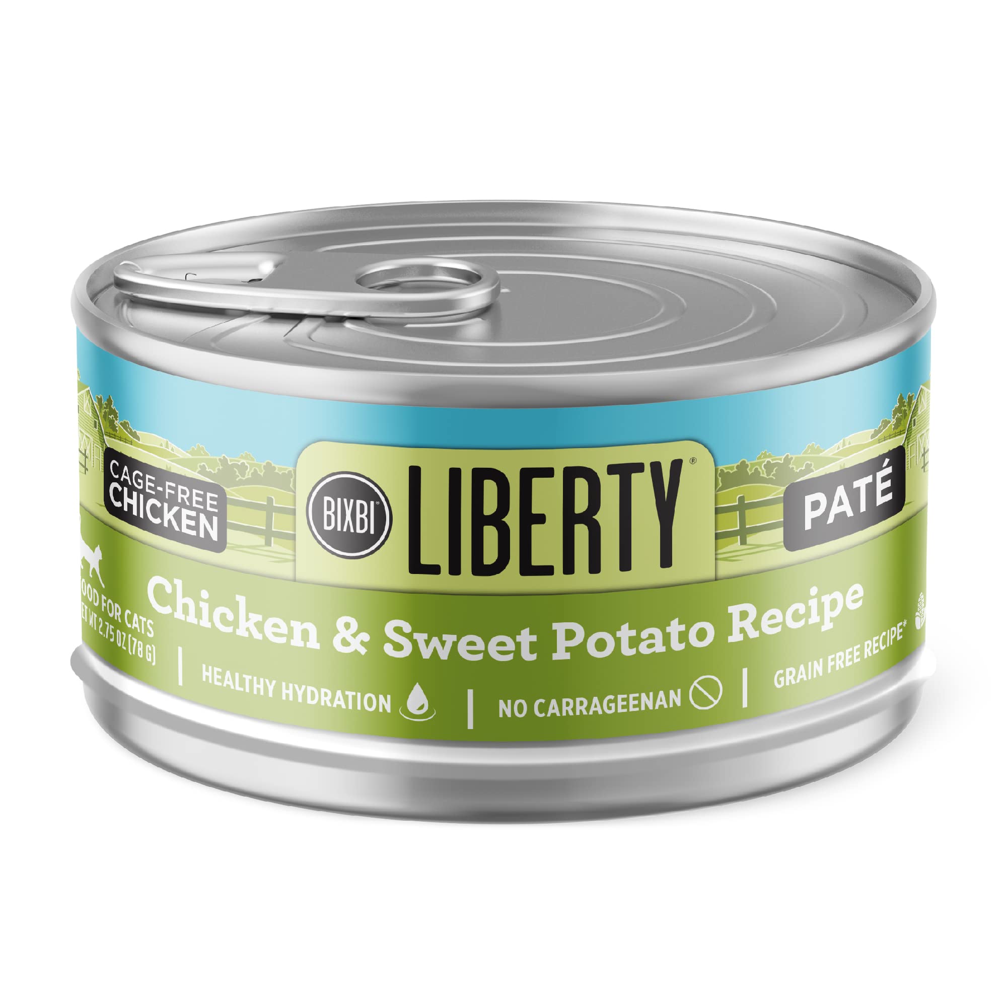 BIXBI Liberty Canned Wet Food - Grain Free, Chicken Pate Recipe with Sweet Potato, 2.75 Ounce (Pack of 24)