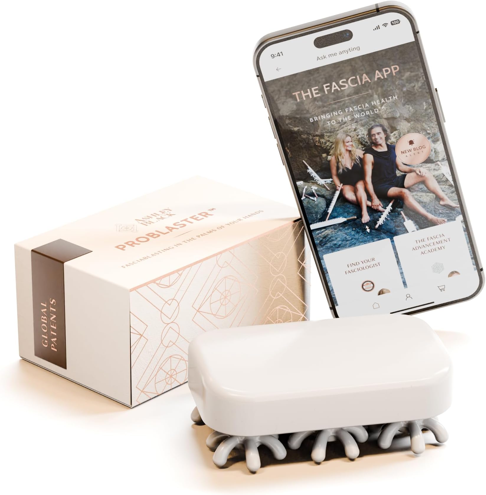 FasciaBlaster The ProBlaster Handheld by Ashley Black. Scientifcally Proven MyoFascial Tools. Gentle Massage with Effective Results. Releive Full Body Tension and Anti-Cellulite