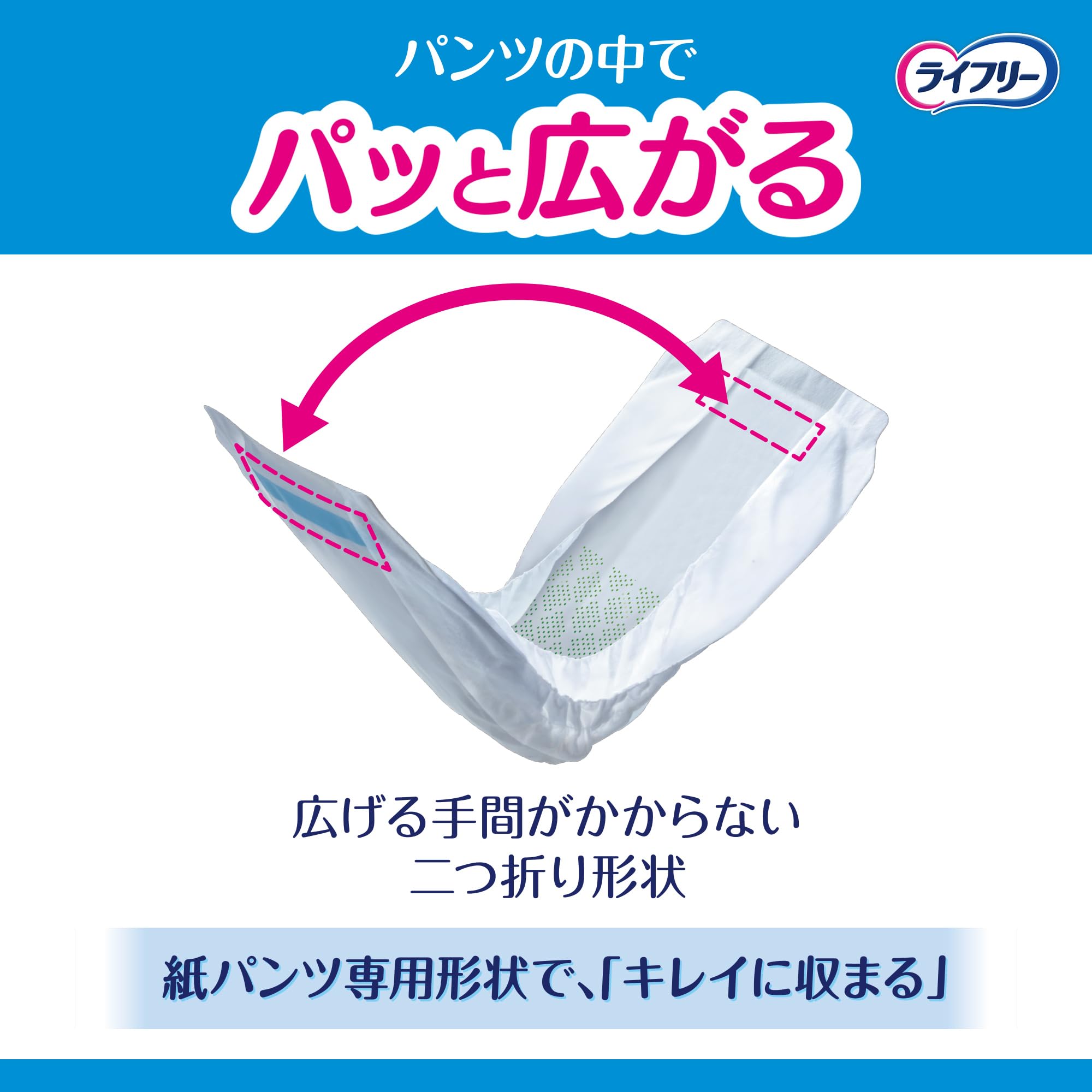 Amazon.co.jp: ライフリー パンツ用尿とりパッド ズレずに安心紙パンツ