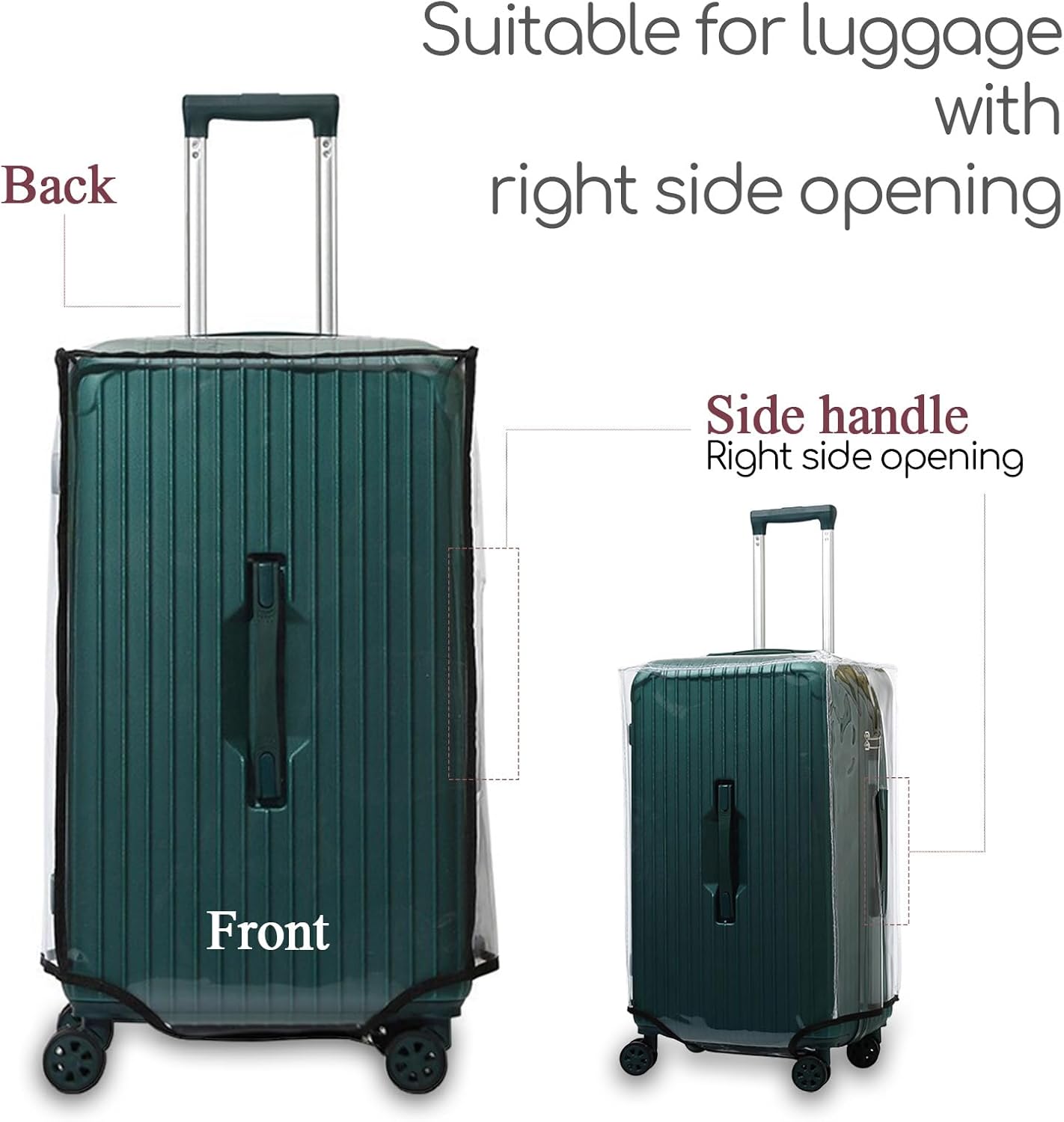 30 Inch Trunk Luggage Cover, Transparent PVC Suitacse Cover, Travel Waterproof Clear Luggage Protector Suitcase Cover - Image 6