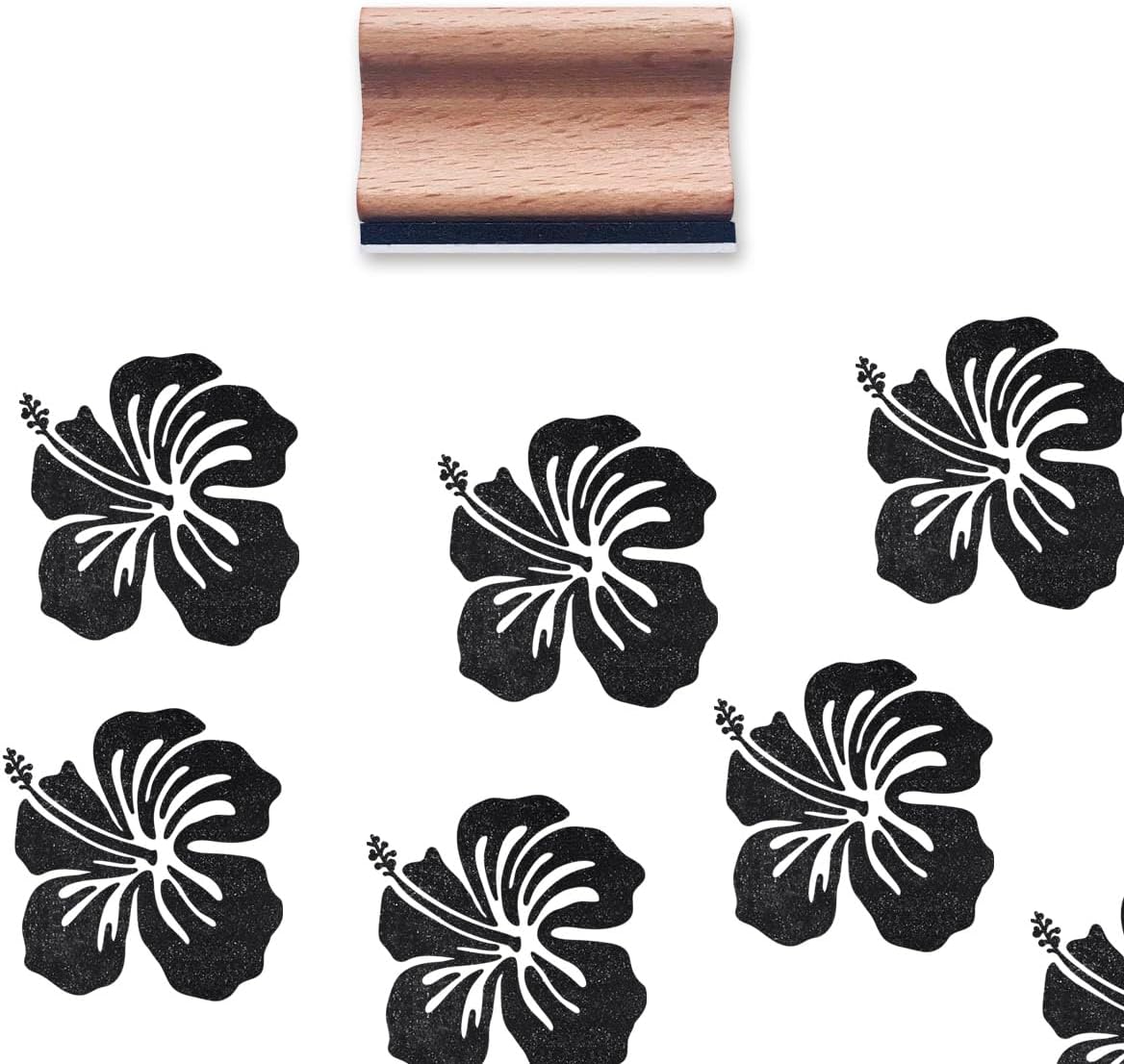 Hibiscus Rubber Stamp, 1-1/3 Medium Stamp for Scrapbooking Card Making Crafting