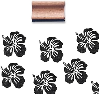 Hibiscus Rubber Stamp, 1-1/3 Medium Stamp for Scrapbooking Card Making Crafting