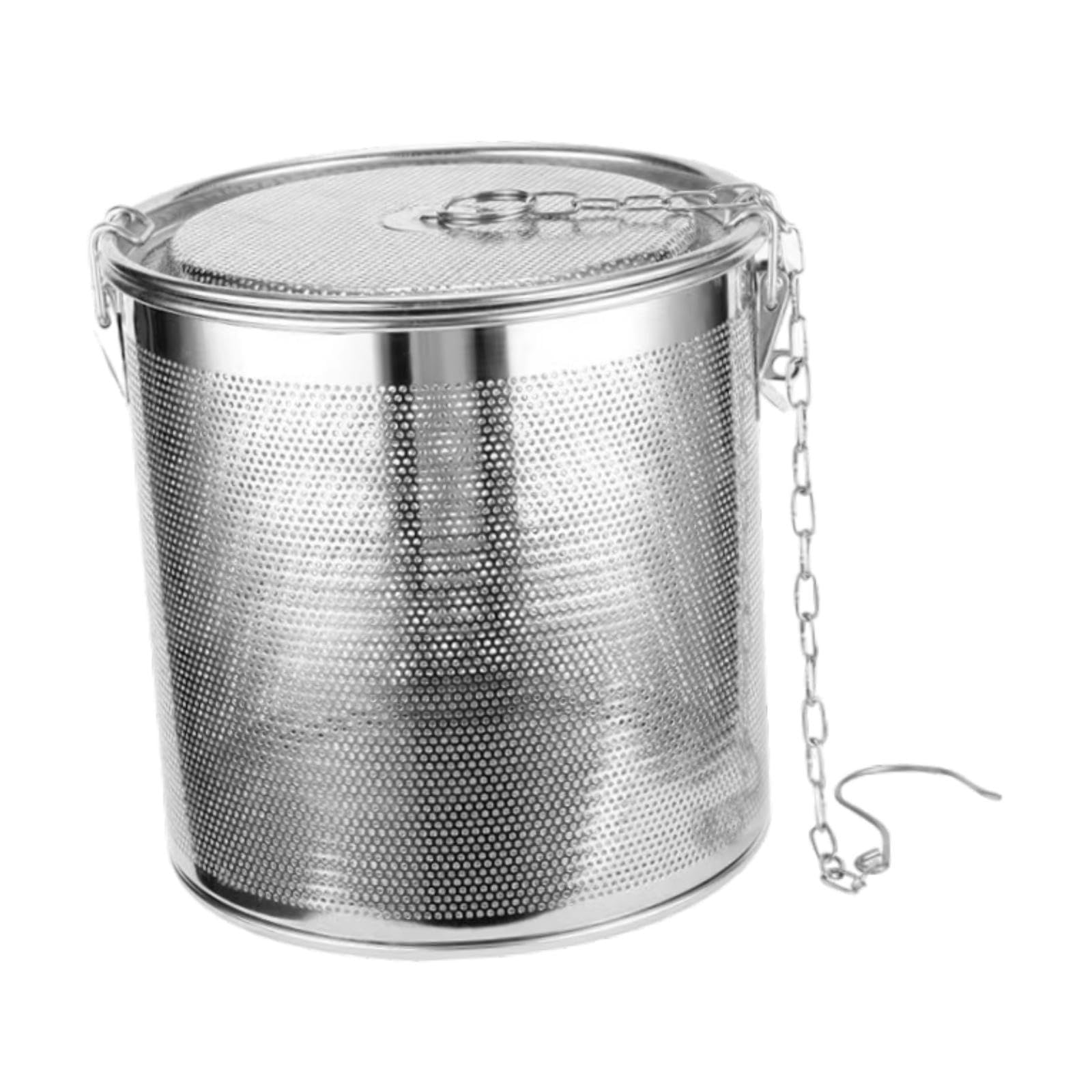 Gewürzsieb, Teekugelsieb, Loser Tee-Ei, Edelstahl, zum Kochen von Gewürzsuppen mit Kettenhaken, Gewürzfilter, 20x20cm