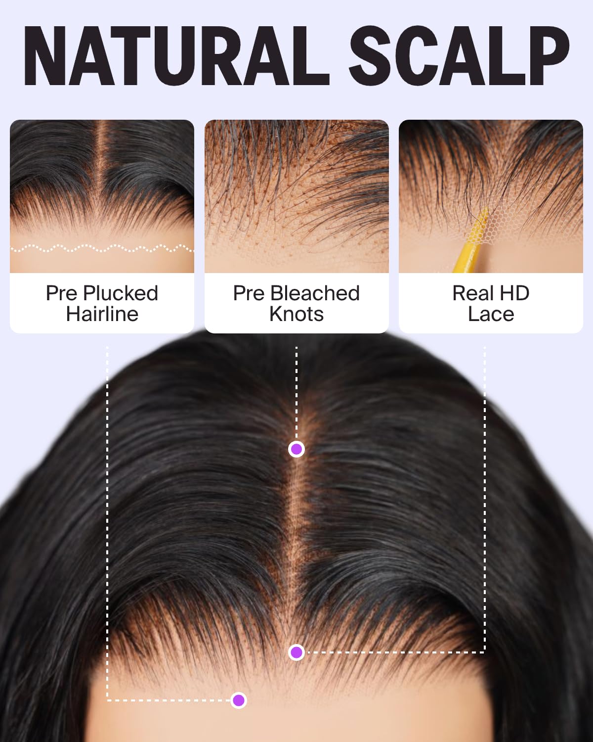 MEGALOOK Upgraded Glueless Wig 5x6 Pre Cut HD Lace Closure Wigs Human Hair Real Pre Plucked Bleached Tiny Knots 210% Density Body Wave Wig Ready to Go Glueless Wigs 28 Inch - Image 4