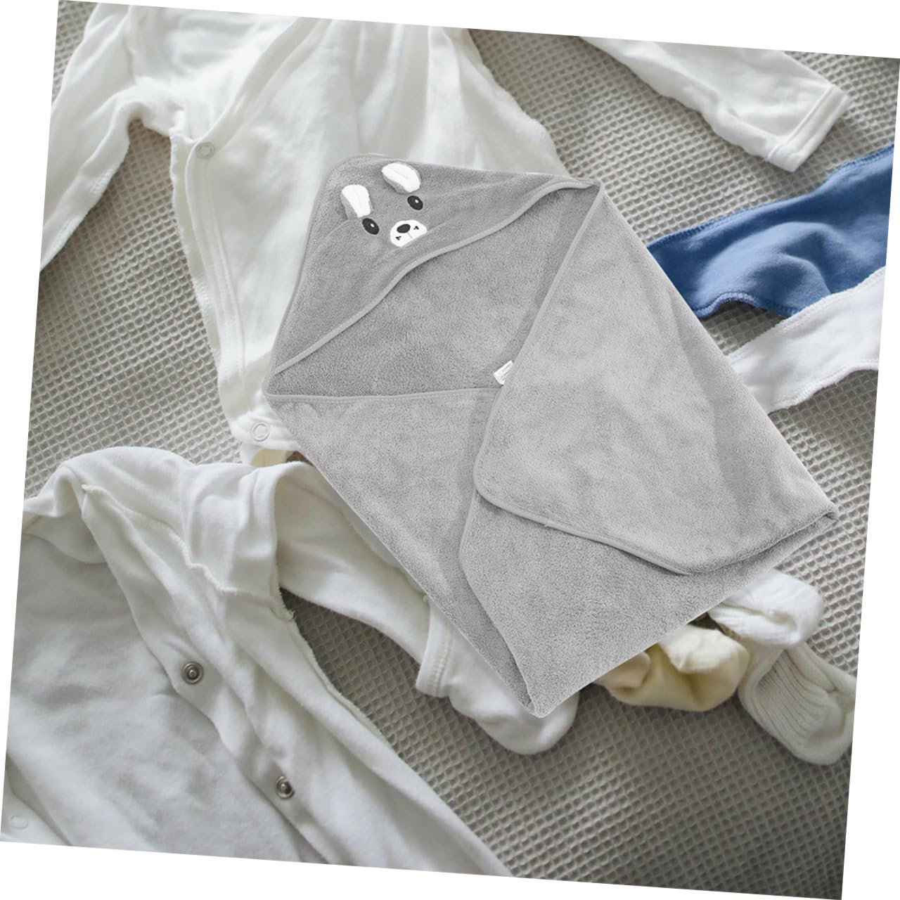 Lot de 2 Serviettes de Bain à Capuche pour Bébé, Serviettes en Coton Ultra-Doux, Grosse Taille Absorbante, Couleurs Blanche et Grise, Cape de Bain pour -né et Tout-Petit